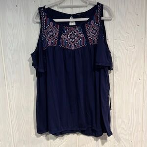 Kelly Renee Cold Shoulder Top, Size 1X